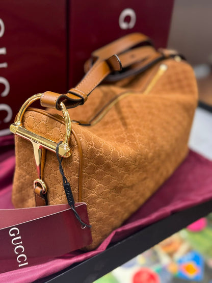 G-U-C-C-I Half Horsebit Medium Shoulder Bag – Premium Quality Women Bag | Brand Box Packaging (Brown)