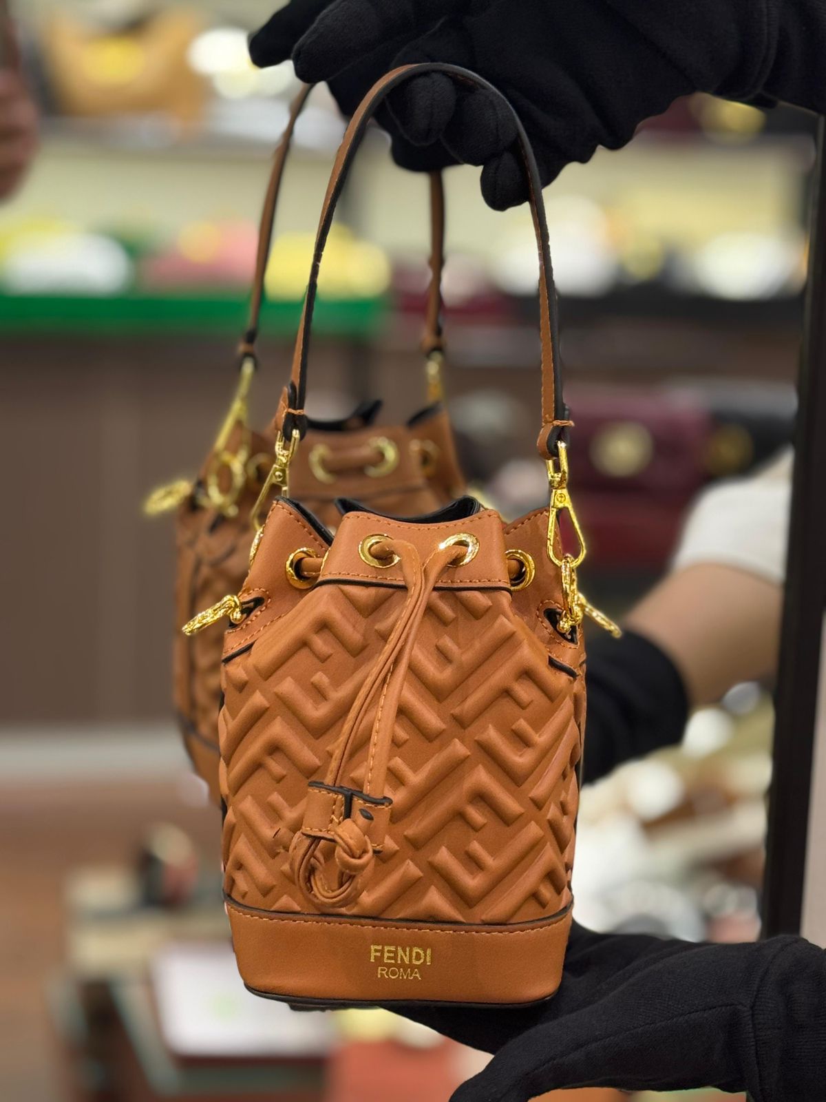 Fendi Mon Tresor Bucket Bag – Premium Women Bag (Brown Design B)