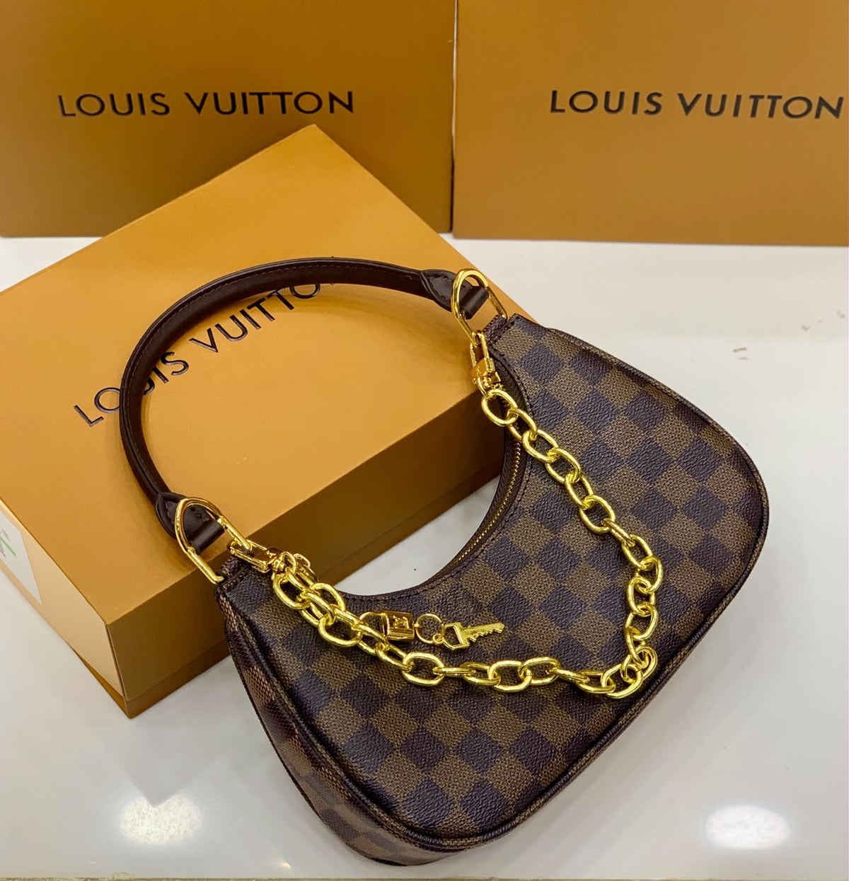 L-O-U-I-S V-U-I-T-T-O-N Catchy PM Handbag – New Design Premium Women Bag (Brown Design A)