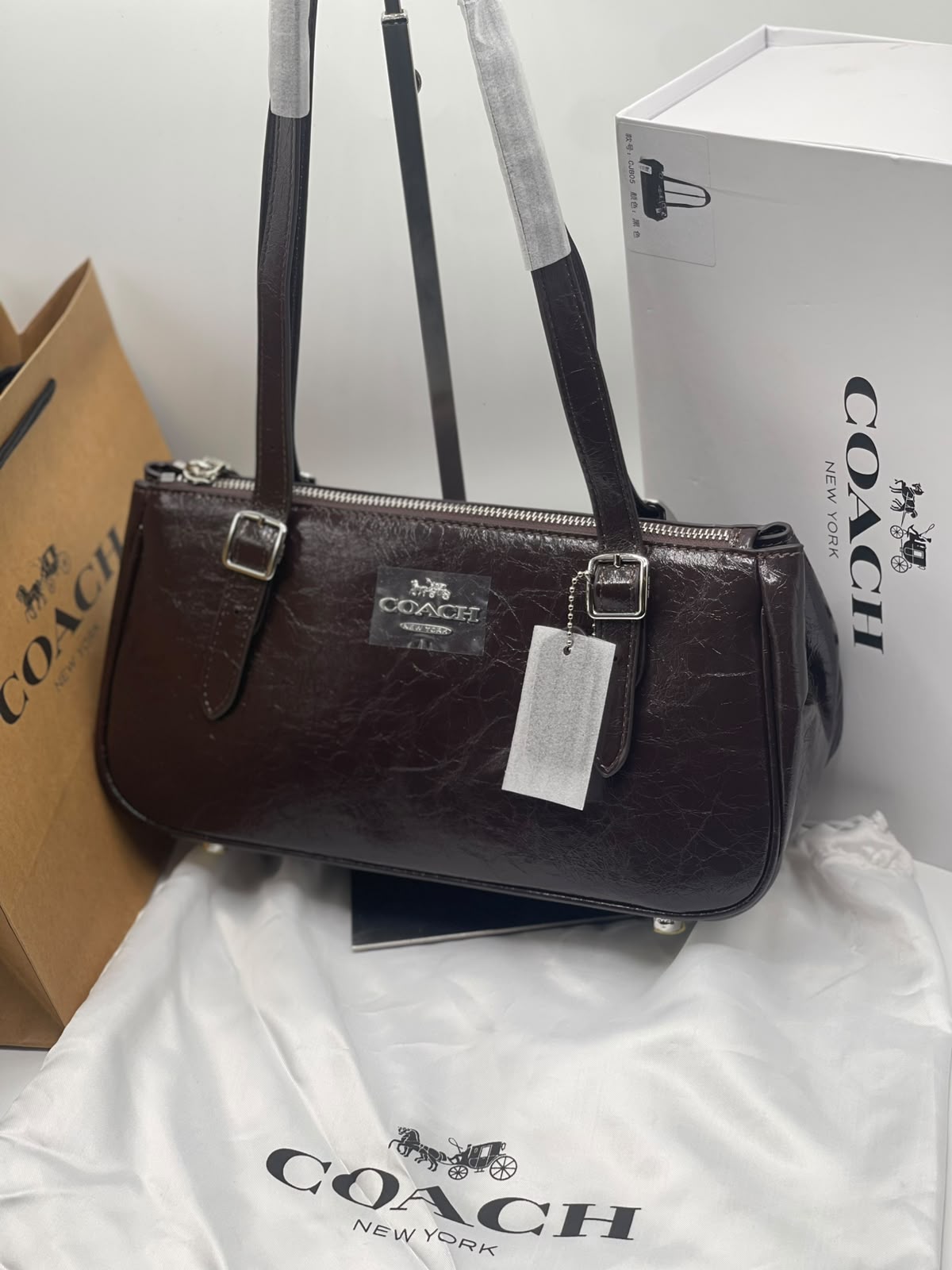 C-O-A-C-H Asher Shoulder Bag – Premium Quality Women Bag | Brand Box & Dust Bag (Brown)
