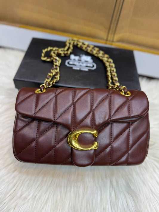 C-O-A-C-H Quilted Tabby 26 – Premium Quality Shoulder & Crossbody Women Bag (Chocolate Brown)