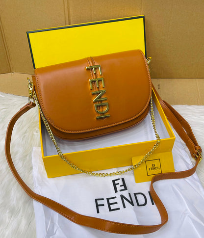 F-E-N-D-I Fendigraphy Wallet on Chain – Premium Quality Women Bag (Brown)