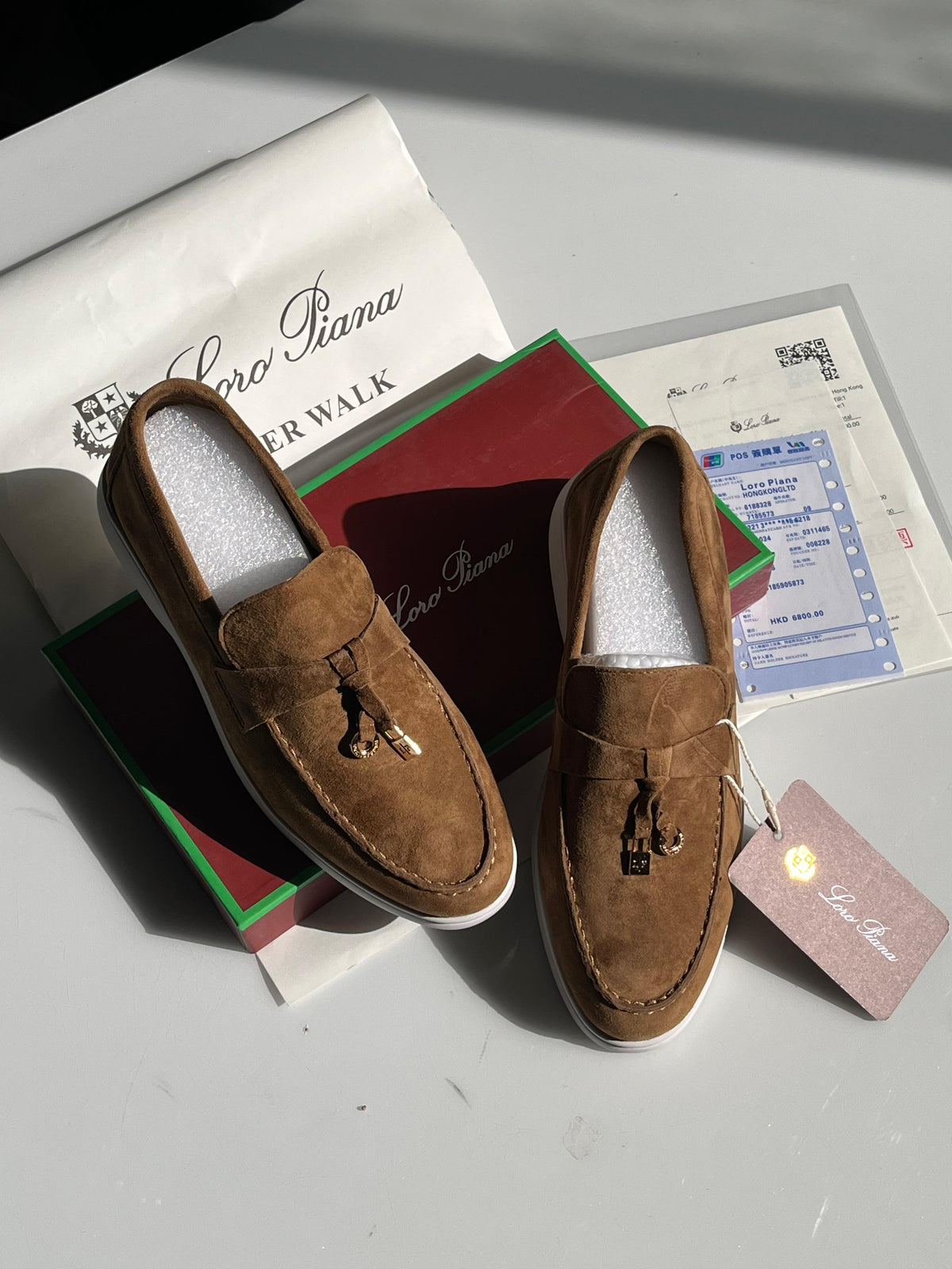 L-O-R-O P-I-A-N-A Summer Charms Walk Loafers – Premium Suede Unisex Shoes (Brown)