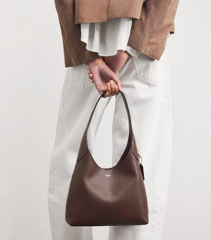 C-O-A-C-H Brooklyn 28 Shoulder Bag – Leather | Hong Kong Import | Branded Magnetic Box (Brown)