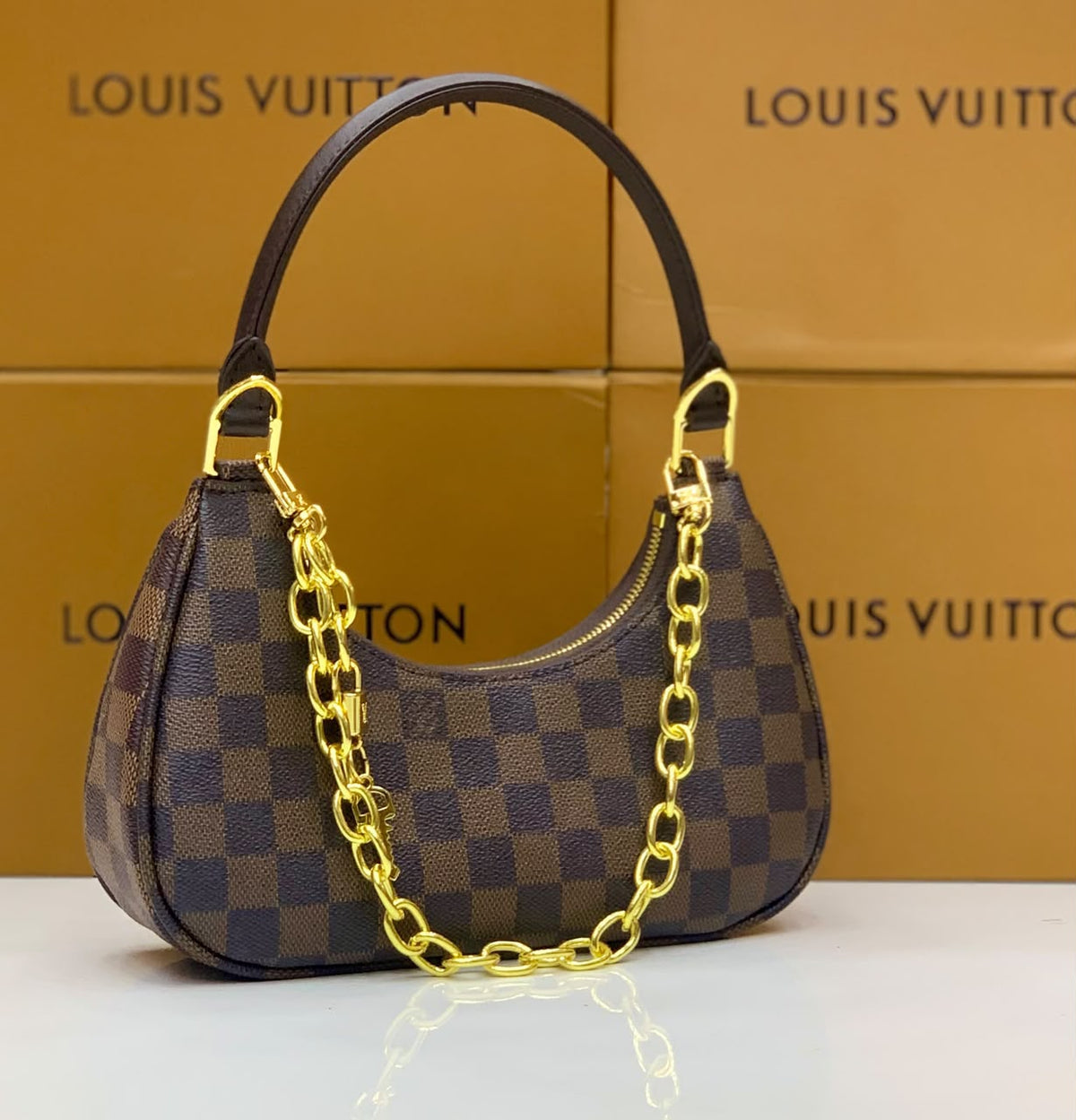 L-O-U-I-S V-U-I-T-T-O-N Catchy PM Handbag – New Design Premium Women Bag (Brown Design A)