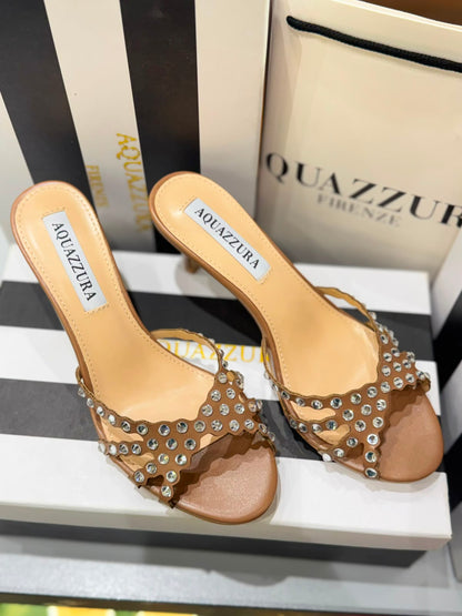 A-Q-U-A-Z-Z-U-R-A Tequila Mule 75 – Luxury Women Footwear (Brown)
