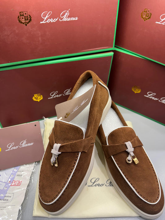 LORO PIANA SUMMER WALK BALLET FLAT CASUAL SHOES / LOAFERS – Women Shoes (Brown)