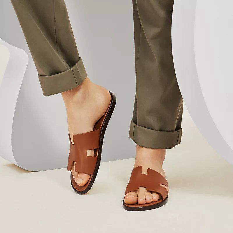 Hermès Izmir Sandal – Gents Men Sandal | Premium Quality (Brown)