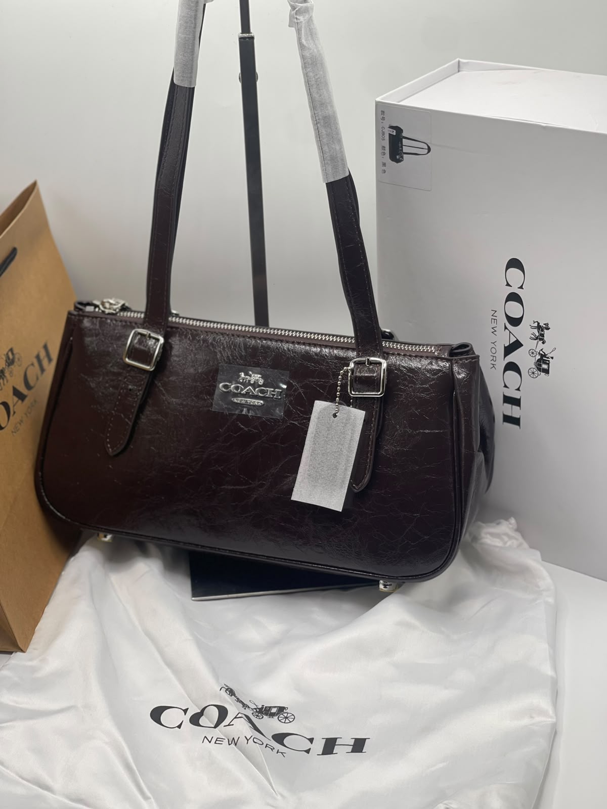 C-O-A-C-H Asher Shoulder Bag – Premium Quality Women Bag | Brand Box & Dust Bag (Brown)