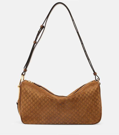 G-U-C-C-I Half Horsebit Medium Shoulder Bag – Premium Quality Women Bag | Brand Box Packaging (Brown)