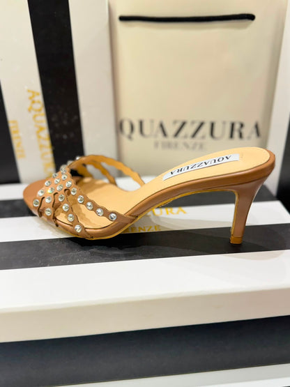 A-Q-U-A-Z-Z-U-R-A Tequila Mule 75 – Luxury Women Footwear (Brown)