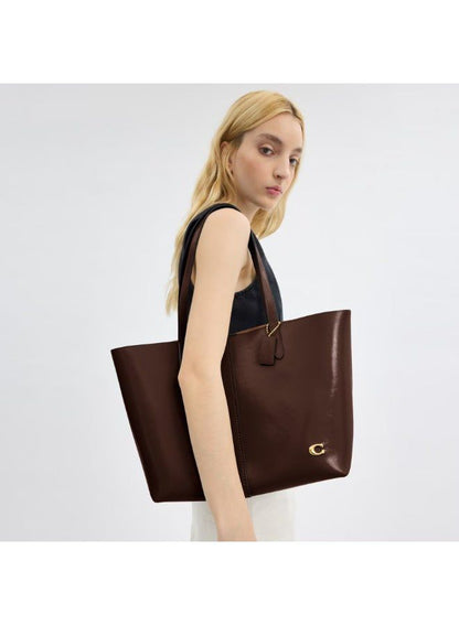 C-O-A-C-H North 32 Tote Bag – Premium Women Tote Bag with Suede Lining (Brown)