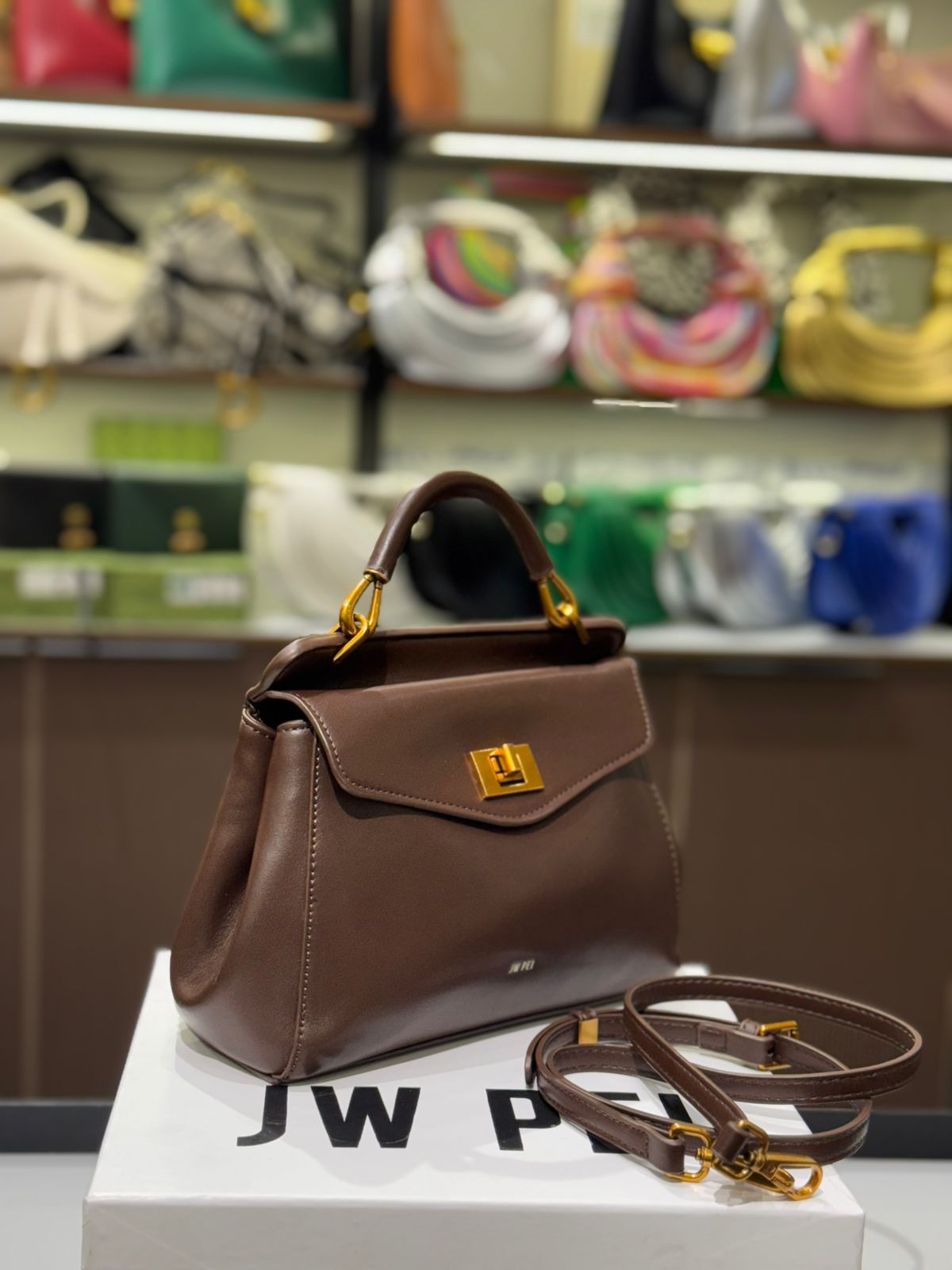 JW PEI Lucia Classic Top Handbag – Premium Women Bag (Brown)