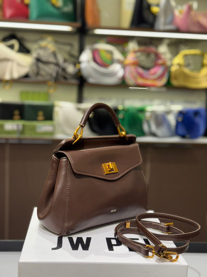 JW PEI Lucia Classic Top Handbag – Premium Women Bag (Brown)