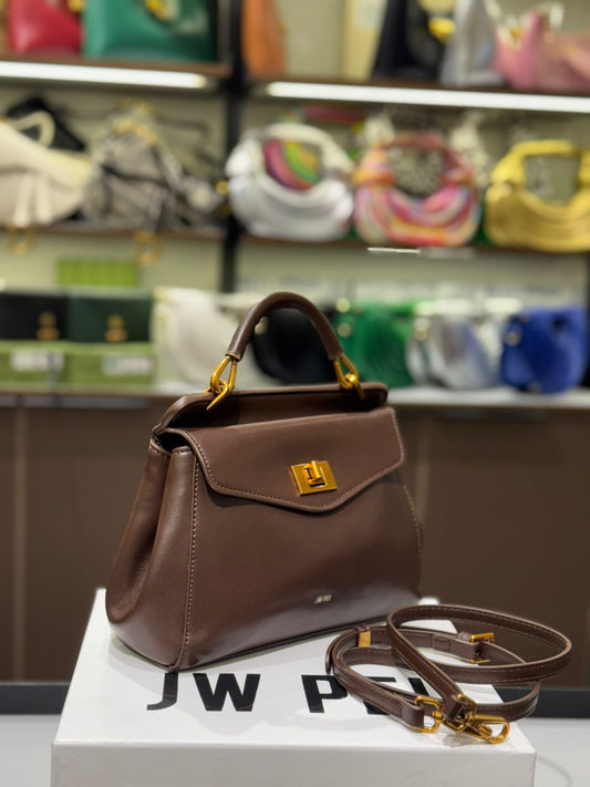 JW PEI Lucia Classic Top Handbag – Premium Women Bag (Brown)