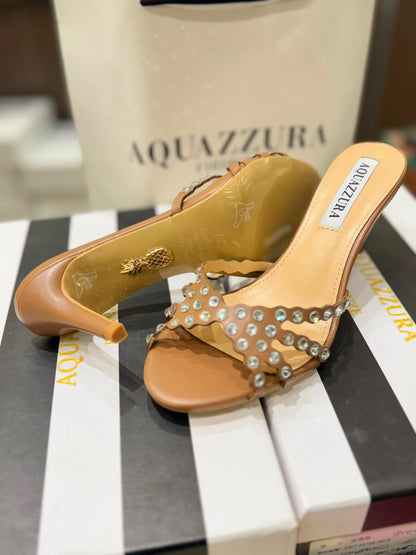 A-Q-U-A-Z-Z-U-R-A Tequila Mule 75 – Luxury Women Footwear (Brown)