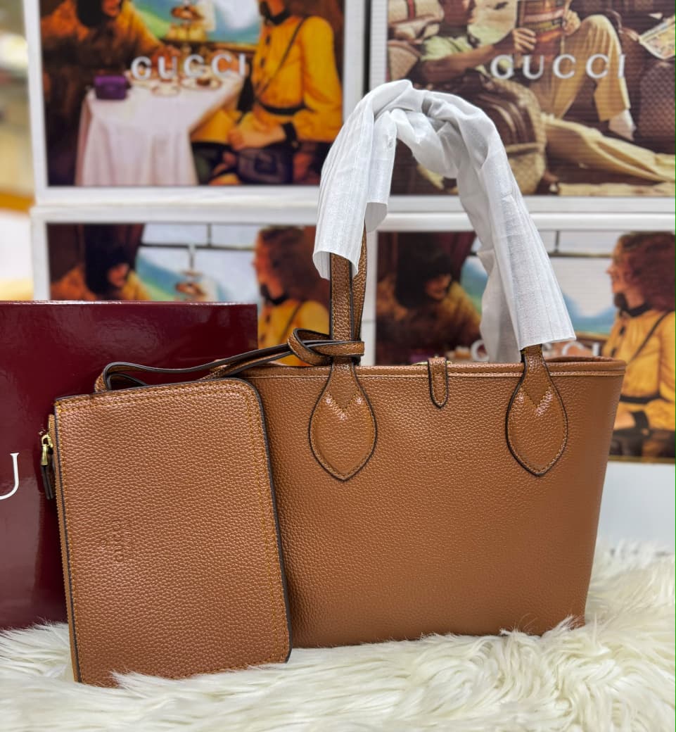 G-U-C-C-I Totissima Reversible Tote Bag – Premium Quality Women Bag | Double Box & Dust Bag (Brown)