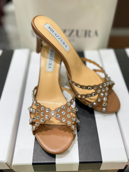 A-Q-U-A-Z-Z-U-R-A Tequila Mule 75 – Luxury Women Footwear (Brown)