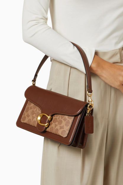 C-O-A-C-H Tabby Shoulder Bag 26 – Blocked Signature Canvas Women Shoulder Bag (Brown Beige)