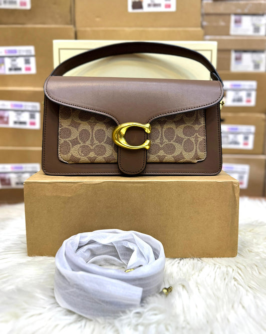 C-O-A-C-H Tabby Shoulder Bag 26 – Blocked Signature Canvas Women Shoulder Bag (Dark Brown)