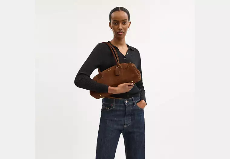 C-O-A-C-H Empire Carryall Women Bag – Vintage Luxe Edition (Suede Brown)