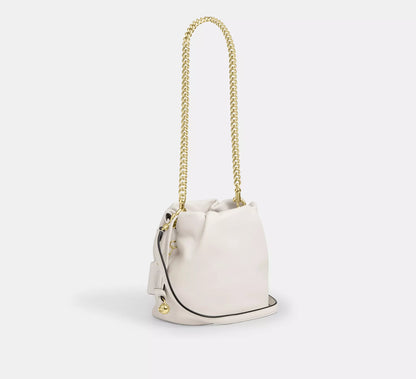 C-O-A-C-H Faye Mini Drawstring Bag – Elegant Luxe Women Bag (White)