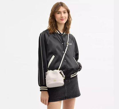 C-O-A-C-H Faye Mini Drawstring Bag – Elegant Luxe Women Bag (White)
