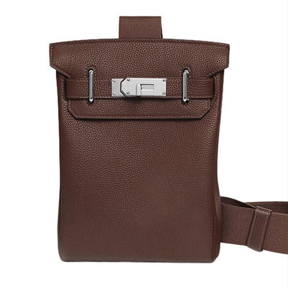 H-E-R-M-E-S Hac a Dos PM Backpack – Premium Backpack (Dark Chocolate Brown)