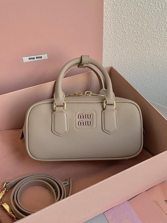 MIU MIU Arcadie Leather Women Bag – Premium Quality | With Dust Bag & Box (Cream)