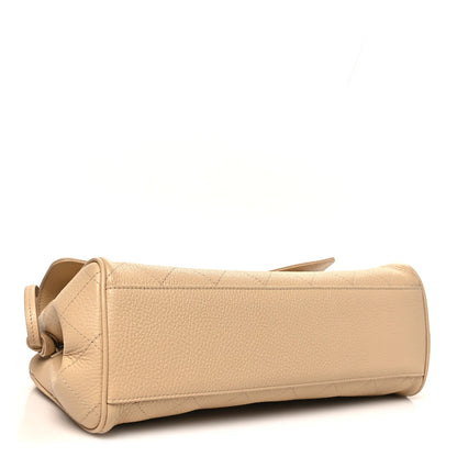 C-H-A-N-E-L Grained Calfskin Stitched Urban Essentials Shopping Bag | Gold Hardware | Luxury Women Bag (Cream)