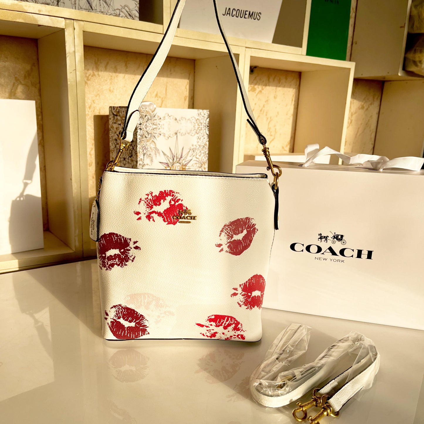 C-O-A-C-H BUCKET DESIGNER – Women Bag (White Design B)
