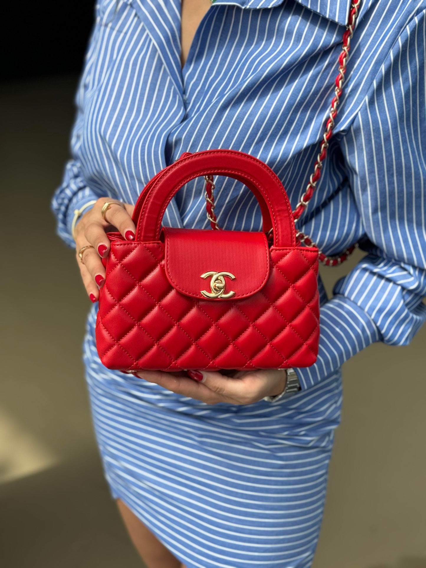 C-H-A-N-E-L KELLY MINI BAG SHINY AGED – Women Bag (Red)