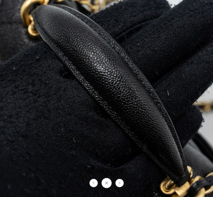 C-H-A-N-E-L Quilted Mini Top Handle Rectangular Flap Bag – Luxury Women Bag (Black)