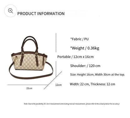 G-U-C-C-I GG Emblem Small Top Handle Crossbody – Signature Luxe Women Bag (Brown)