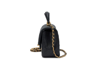 C-H-A-N-E-L Quilted Mini Top Handle Rectangular Flap Bag – Luxury Women Bag (Black)