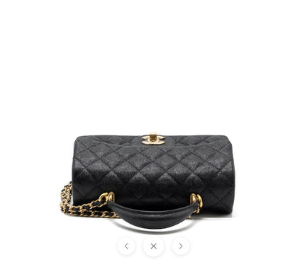 C-H-A-N-E-L Quilted Mini Top Handle Rectangular Flap Bag – Luxury Women Bag (Black)