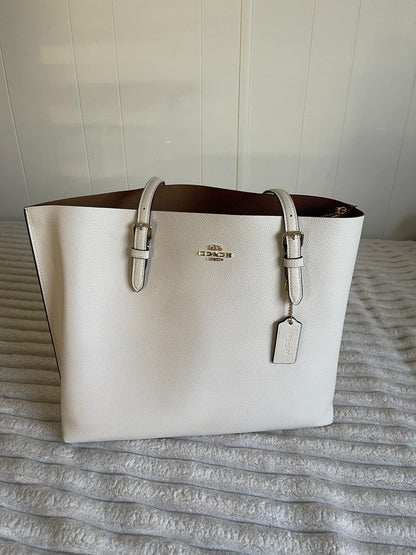 C-O-A-C-H Mollie Tote Women Bag – Premium Class Big Size Edition (Silver Chalk White)