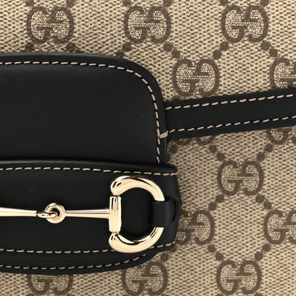 G-U-C-C-I Horsebit 1955 Soft Small Shoulder Women Bag – Supreme Monogram Edition (Black)
