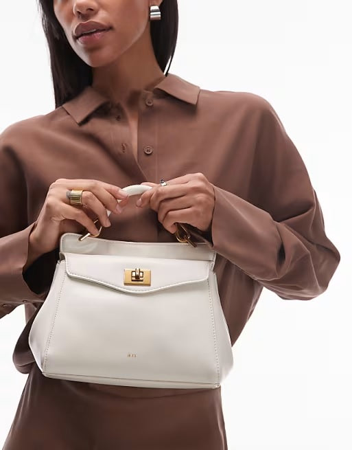 J-W P-E-I Lucia Classic Top Handle Women Bag – Elegant Everyday Style (White)