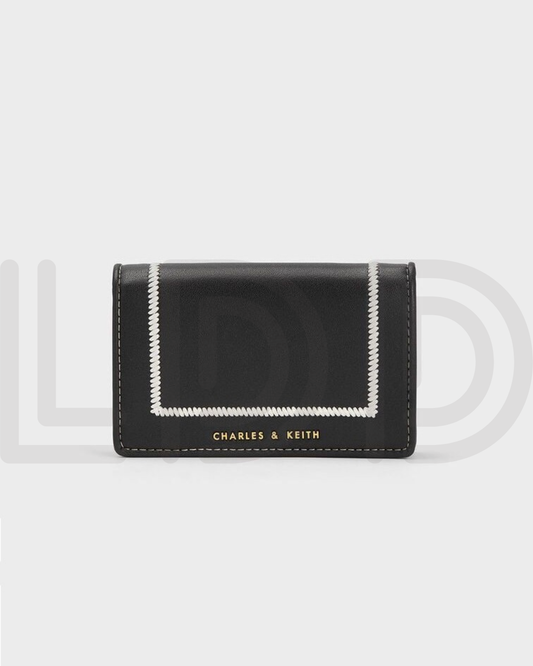 C-H-A-R-L-E-S & K-E-I-T-H Astra Contrast Trim Wallet – Compact Luxe Women Wallet (Black)