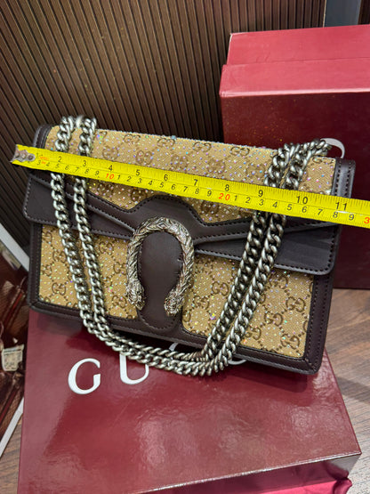 G-U-C-C-I DIONYSUS – Premium Quality Women Bag | Double Box Packaging (Golden Brown)