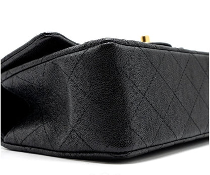 C-H-A-N-E-L Quilted Mini Top Handle Rectangular Flap Bag – Luxury Women Bag (Black)