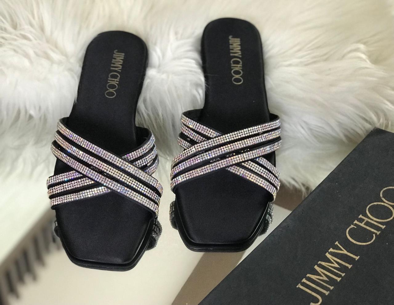 Jimmy Choo Women Slippers – Luxury & Comfort Combined (Black)