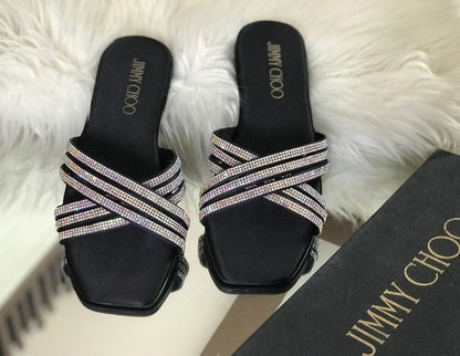 Jimmy Choo Women Slippers – Luxury & Comfort Combined (Black)