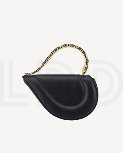 B-V-L-G-A-R-I Serpenti Cuore 1968 Top Handle – Iconic Luxe Women Bag (Black)