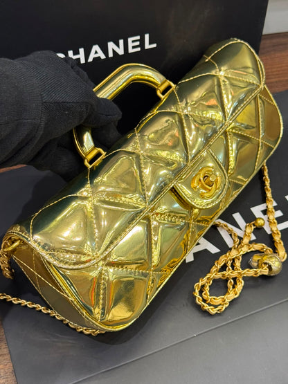 C-H-A-N-E-L 2025 Large Patent Top Handle Bag – Fall/Winter Collection | Premium Quality Women Bag (Gold)