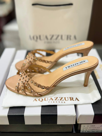 A-Q-U-A-Z-Z-U-R-A Tequila Mule 75 – Luxury Women Footwear (Gold)