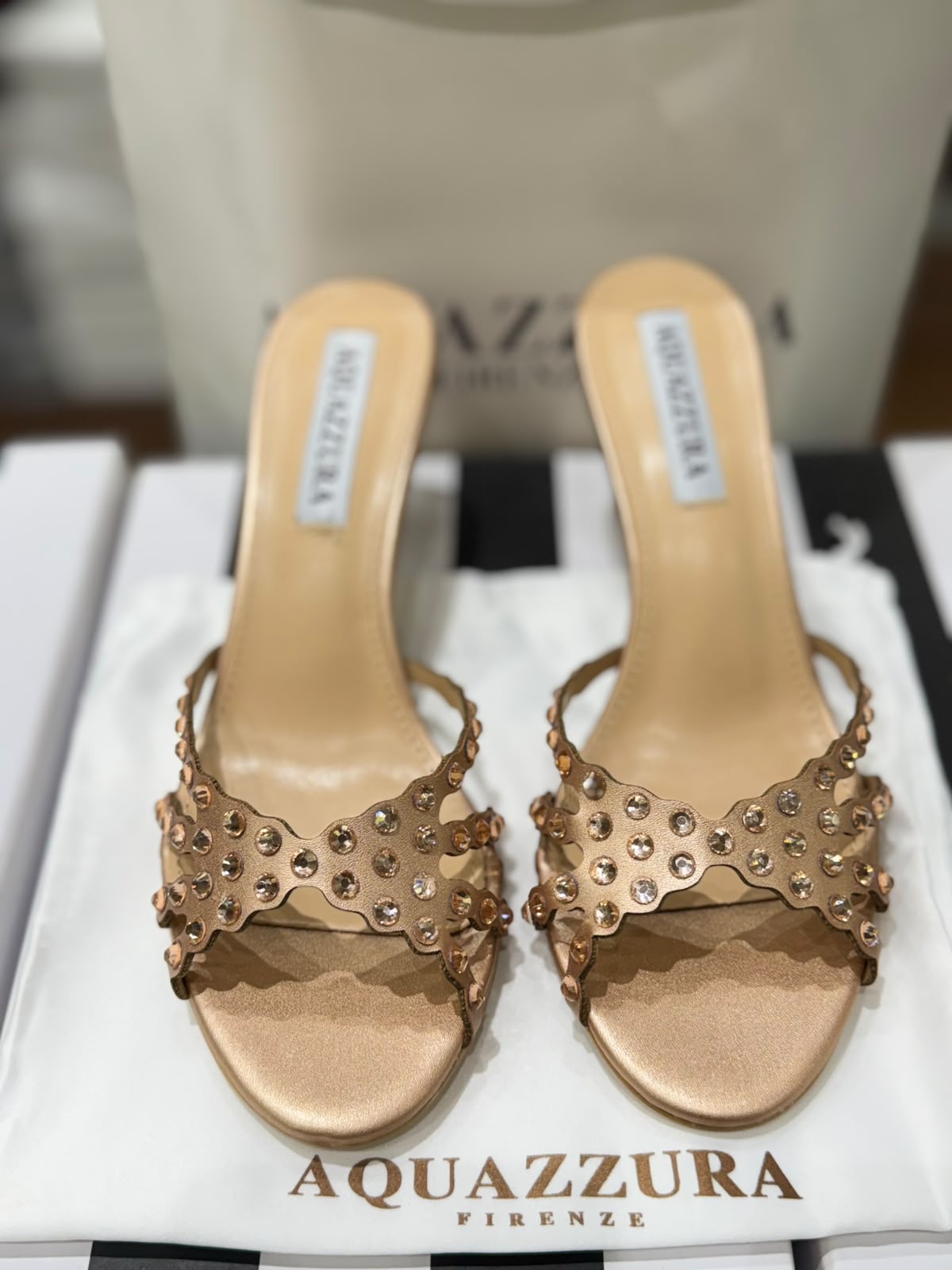 A-Q-U-A-Z-Z-U-R-A Tequila Mule 75 – Luxury Women Footwear (Gold)