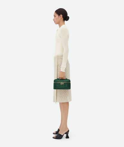 BOTTEGA VENETA Bang Bang Intrecciato Leather Vanity Case – Women Bag (Green)