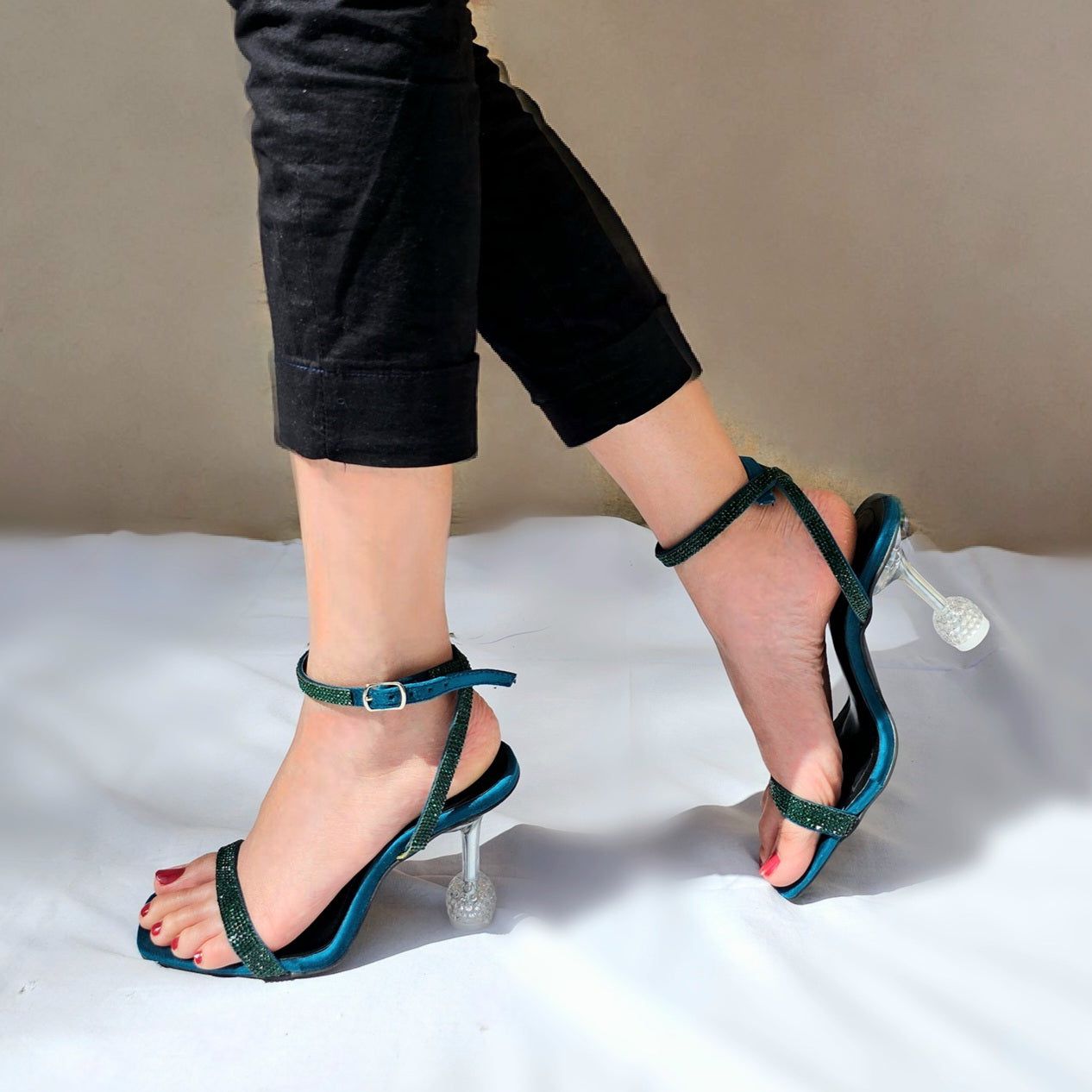Jimmy Choo Transparent Heel – Elegant & Modern (Green)